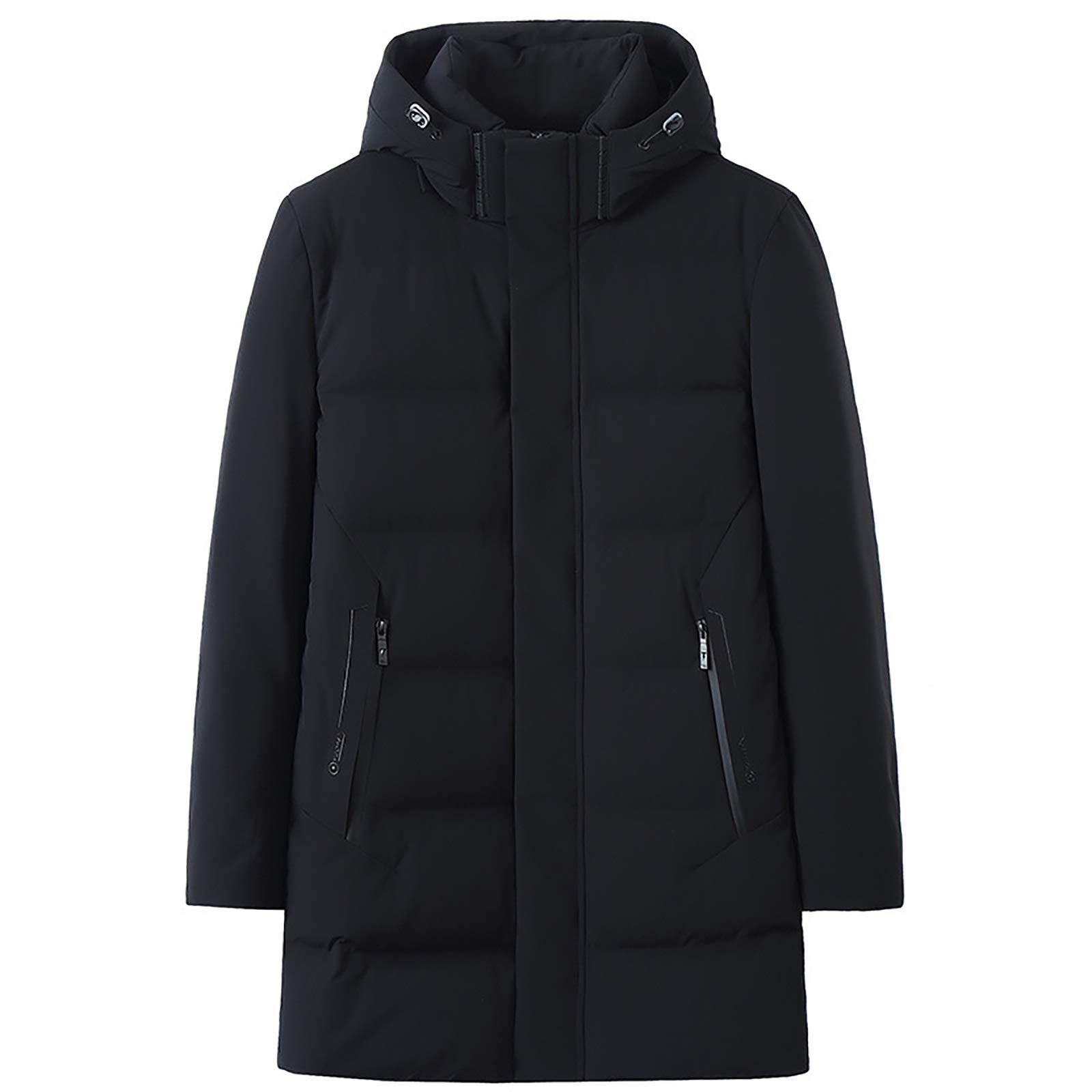 G&F Hombres Chaqueta De Plumas 90% Plumón Ganso Blanco Aislado Longitud Media Abrigo Invierno Chaqueta Acolchada Al Aire Libre (Color : Black, Size : 180)