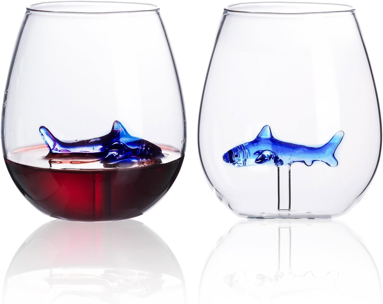 Stemless Wine Glass with Shark...