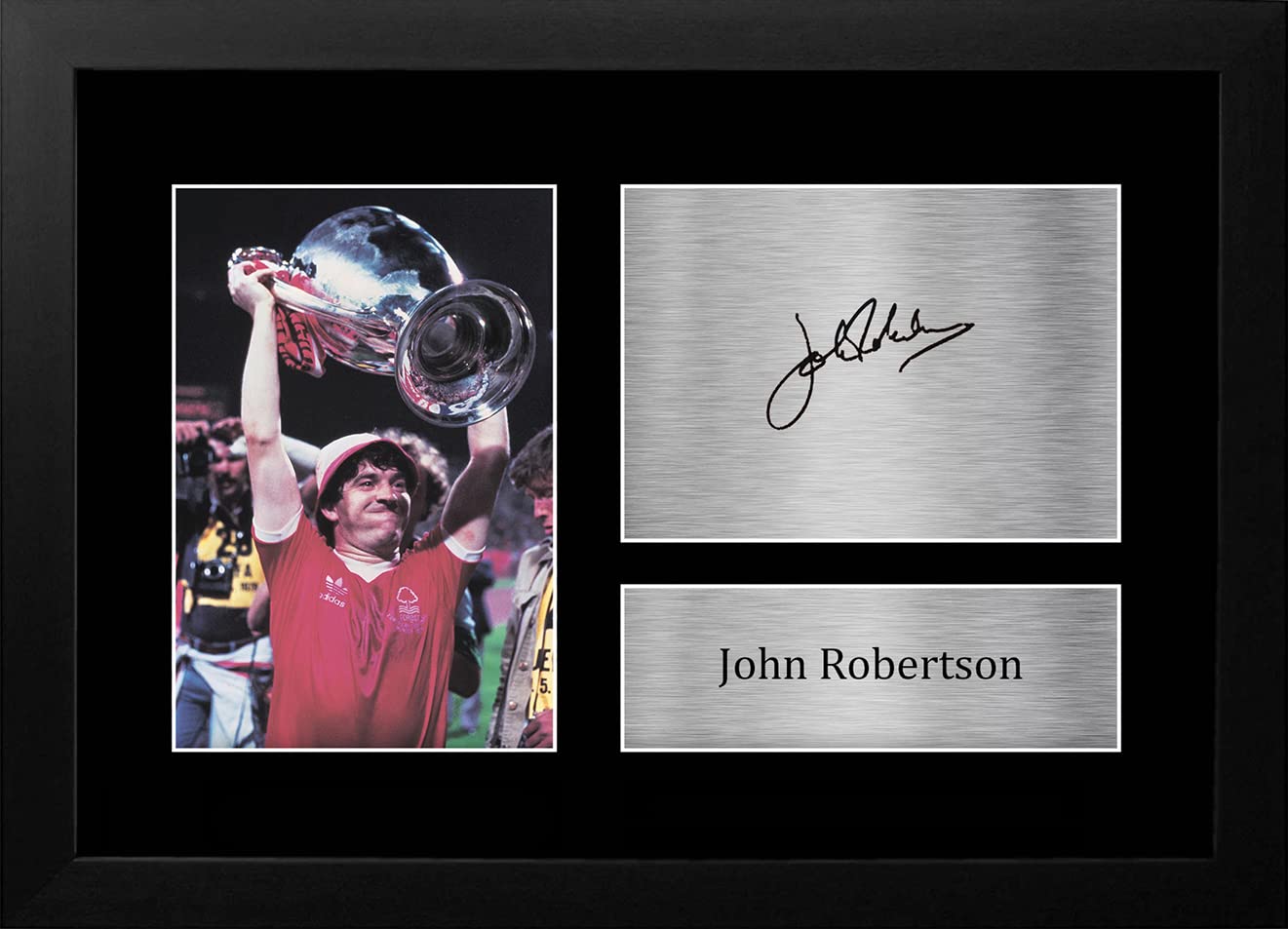 HWC Trading FR A4 John Robertson Nottingham Forest Gifts Printed Signed Autograph Picture for Football Fans and Supporters - A4 Framed
