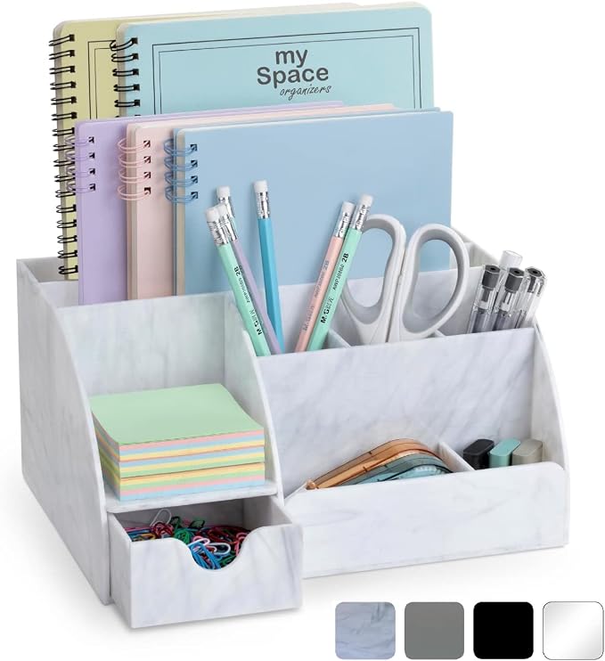Marble Desk Organizer, 9 Sections