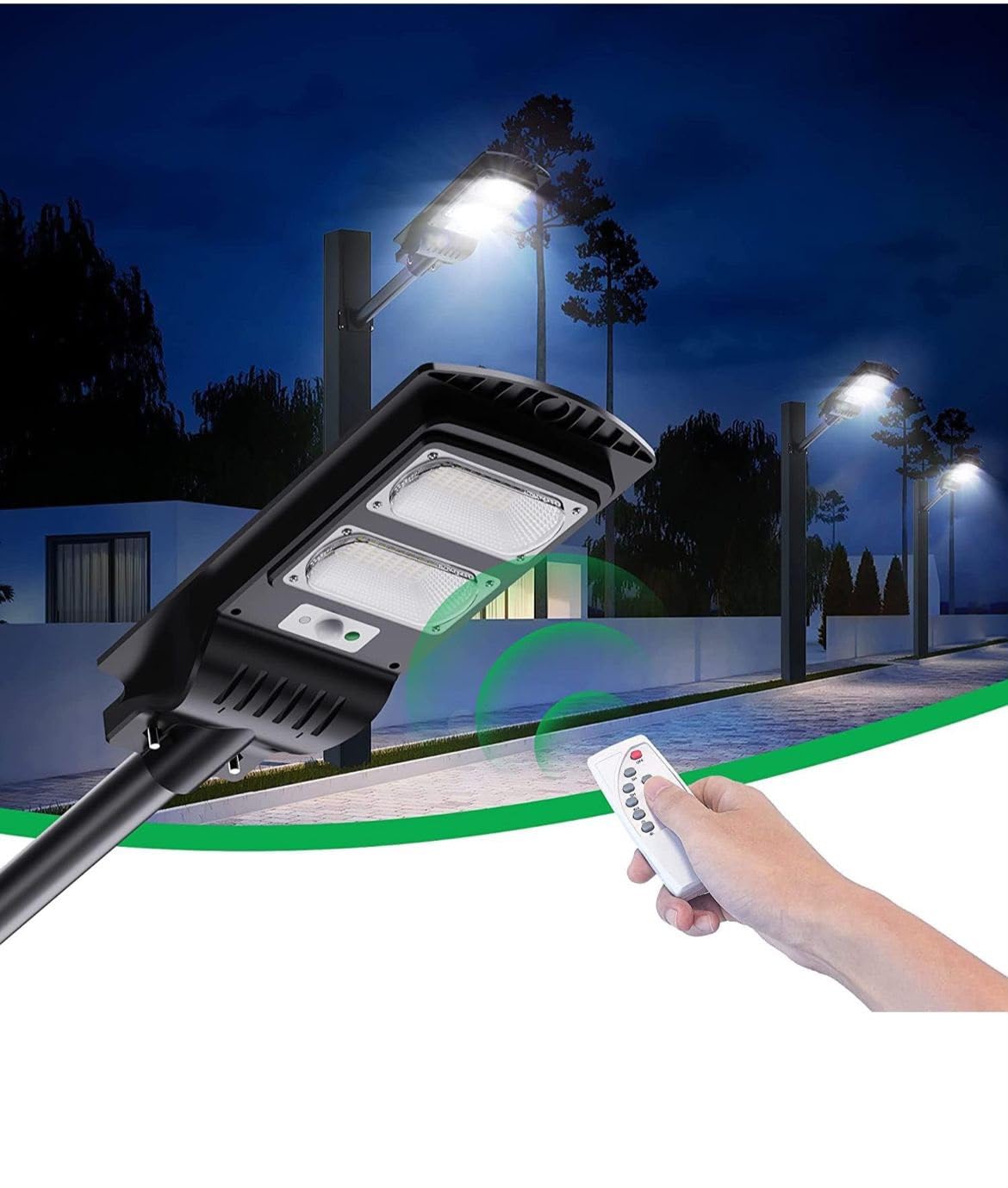 RJ 60W Solar Street Light Outdoor with Dusk to Dawn Sensor | High Lumen Solar Powered Security Light | IP65 Waterproof LED Lamp for Parking Lot, Garage, Wall & Street Lighting-image-12