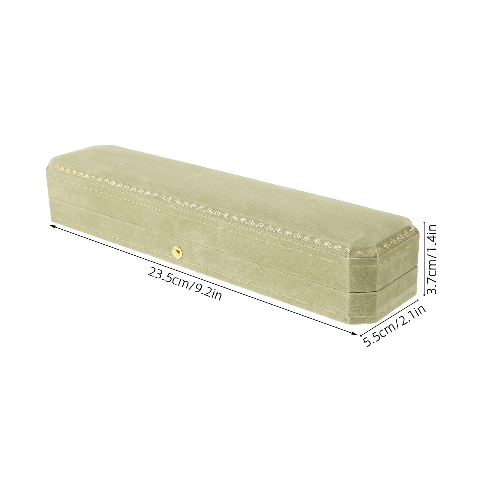 IMIKEYA Scatola Collana in Velluto Ottagonale Allungata Verde Chiaro | Organizer Gioielli 9, 25x2, 2 Pollici, Struttura Compatta e Portatile, Adatta a Vanity e Camera da Letto
