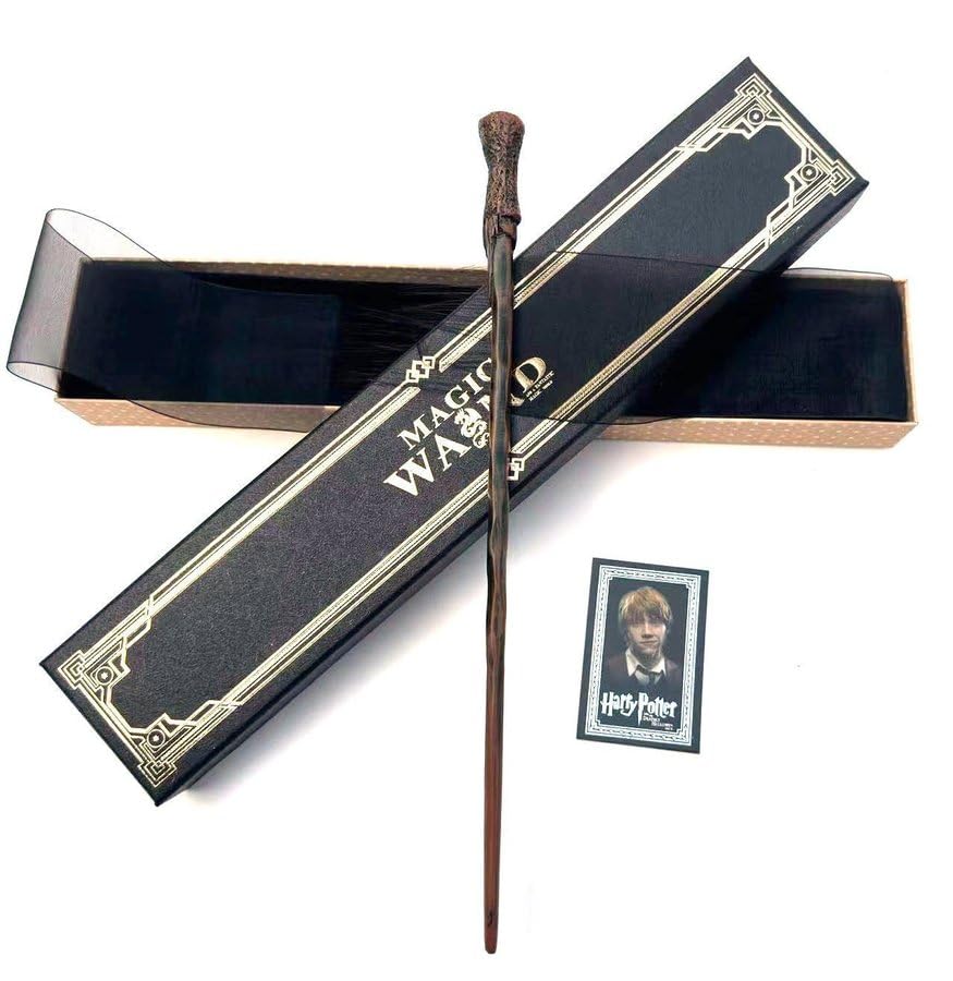 Image of Ron Magic Wand with Box Premium Polyresin Metal Core Collectible with Card and Ticket Cum Cosplay Accessory