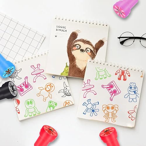 Miniatura 2 de Draaz Sellos de fiesta con temática de arcoíris para niños 24 sellos autoentintados surtidos para bolsas de regalo recuerdos de fiesta de cumpleaños