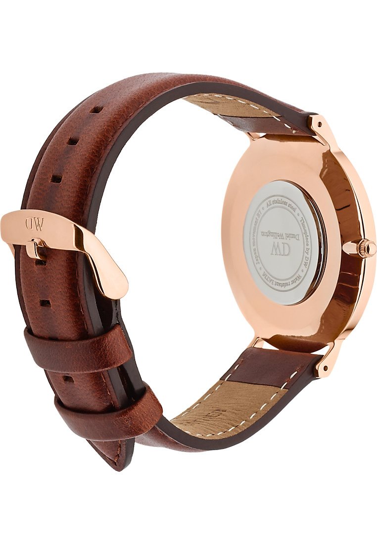 Daniel Wellington Herren-Quarzuhr mit schwarzem Zifferblatt, Analog-Anzeige, Quarz, Einheitsgröße, Weiß