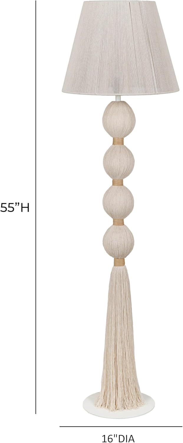 Tov Furniture Samba White Cotton Floor Lamp