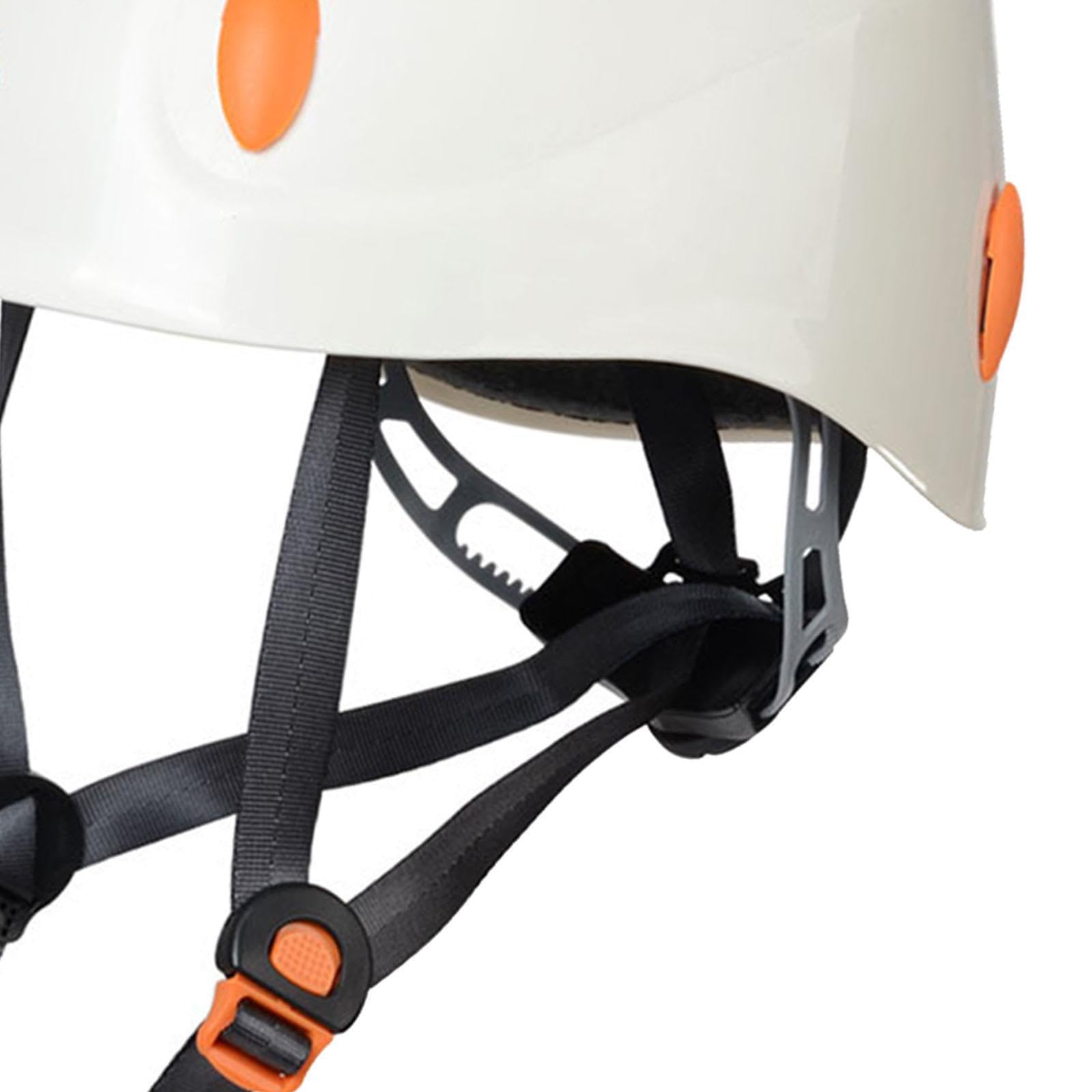 Casque d'escalade, Casque de Chantier pour Hommes, Femmes et Adultes, pour travaux arboricoles, Orange, Blanc, 26 x 20.5 cm