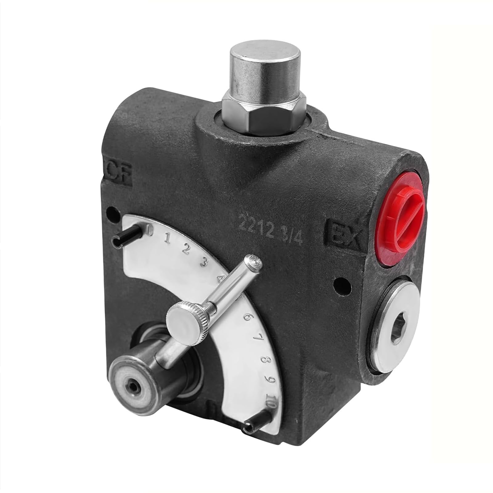 Gertrude Hydraulisches Durchflussregelventil, 3/4 Zoll NPT Anschluss 0-30 GPM Hydraulisch Einstellbar Richtungsabhängig Regelventil, 500-3000 PSI Druckbegrenzungsventil Für Traktorlader