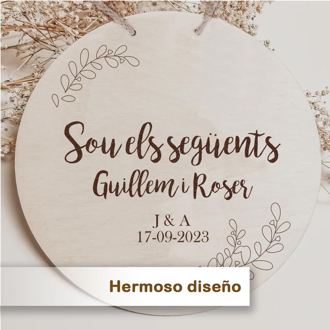 EVYRE | Placa "Sois Los Siguientes" De Madera Natural | Cartel De Madera Personalizado Para Boda, 25 cm | Incluye Cordel De Yute | Regalos Originales Para Invitados | Regalo Para Los Siguientes Novios EVYRE Placa Sois Los Siguientes De Madera Natural Cartel De Madera Personalizado Para Boda, 25 cm Incluye Cordel De Yute Regalos Originales Para Invitados Regalo Para Los Siguientes Novios