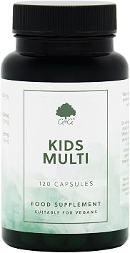 Kids Multivitamin Supplement - 120 Capsules - G&G Vitamins | Small Vegan Capsules, Non-GMO, Made in the UK, For Little Mouths