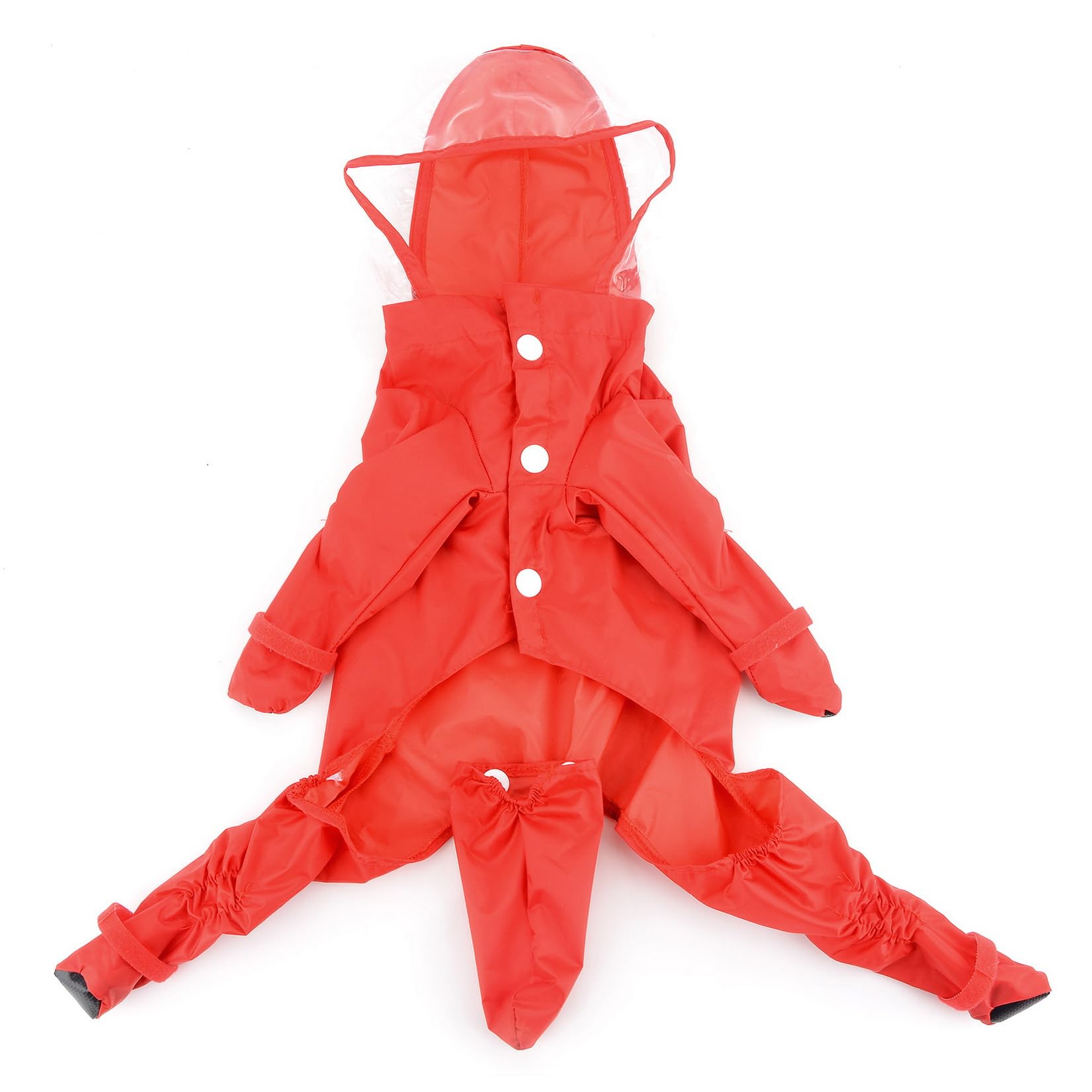 Zunea Waterproof Dog Raincoat with Legs for Small Dogs Puppy Hooded Rain Poncho Jumpsuit with Rain Boots Four-legged Slicker Rainwear with Hood Pet Rain Coat Rain Jacket Rain Gear Red XXL - Image 4