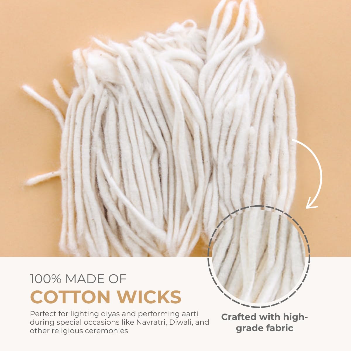 Cotton Wicks for Diya - Pack of 360 -6