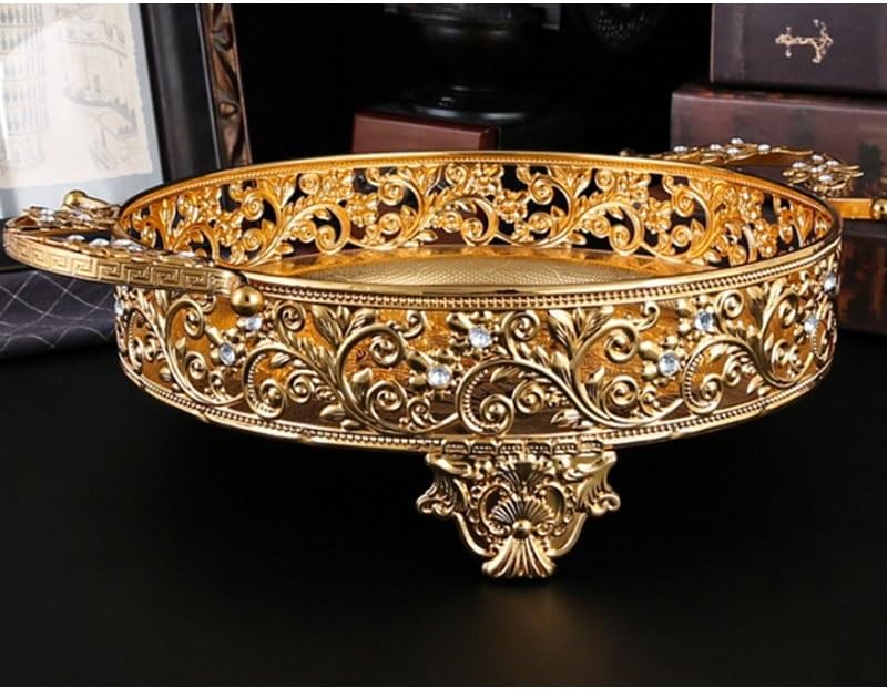 European Tea Table Crystal Fruit Platter Creative Snack Basin Portable Basket