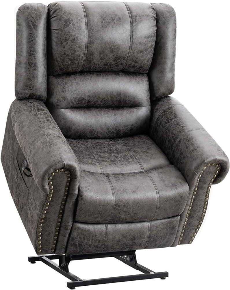 Dual Motor Electric Lift Recliner Chair for Elderly Adults Large Lay Flat Home Theater Seating with Massage Heat Infinite Position Comfortable Stylish Living Room Furniture