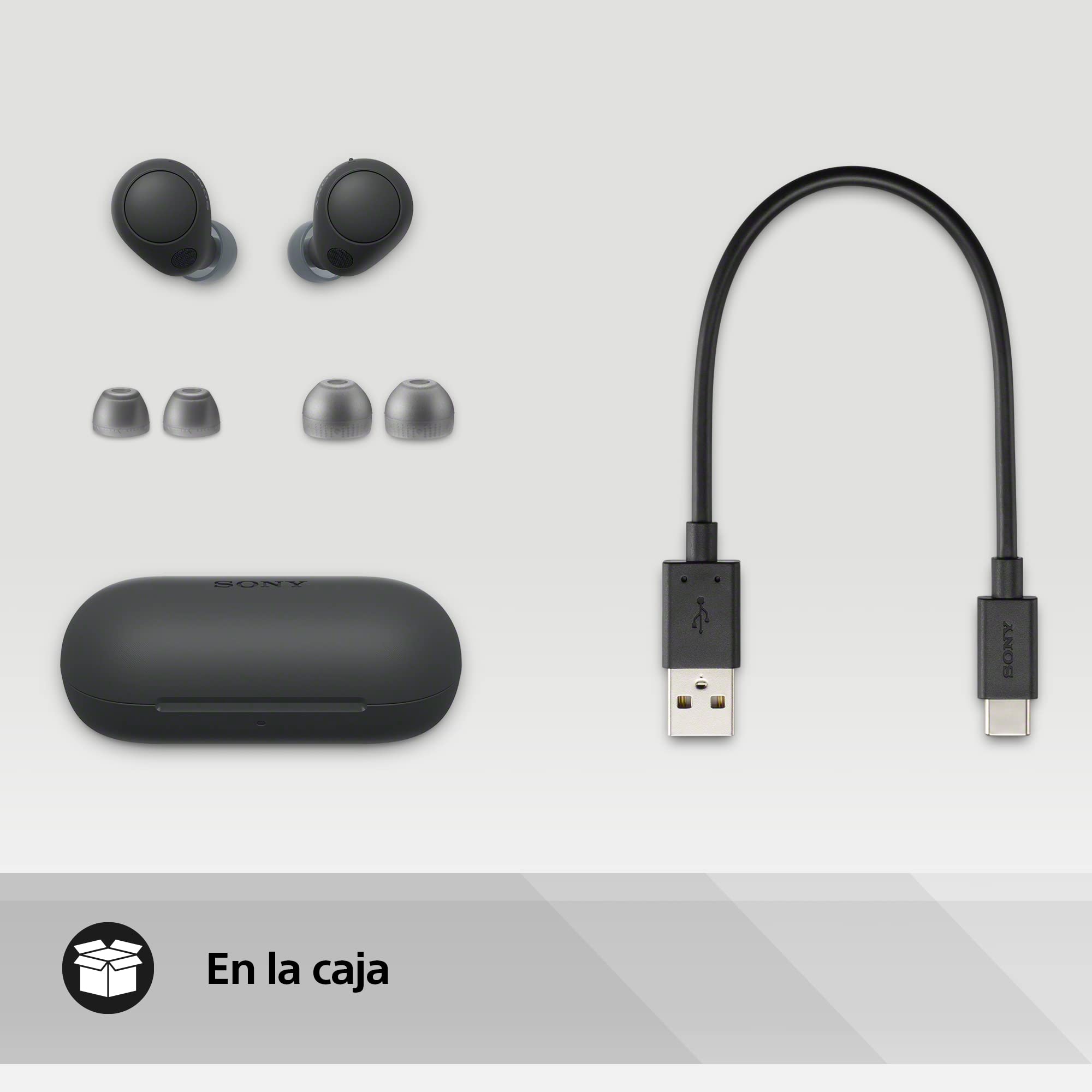 Sony WF-C700N Auriculares Inalámbricos con Bluetooth, Cancelación de Ruido (Pequeños, Ligeros y con conexión multipunto, IPX4, hasta 20 HR de autonomía, Carga Rápida, iOS & Android) Negro