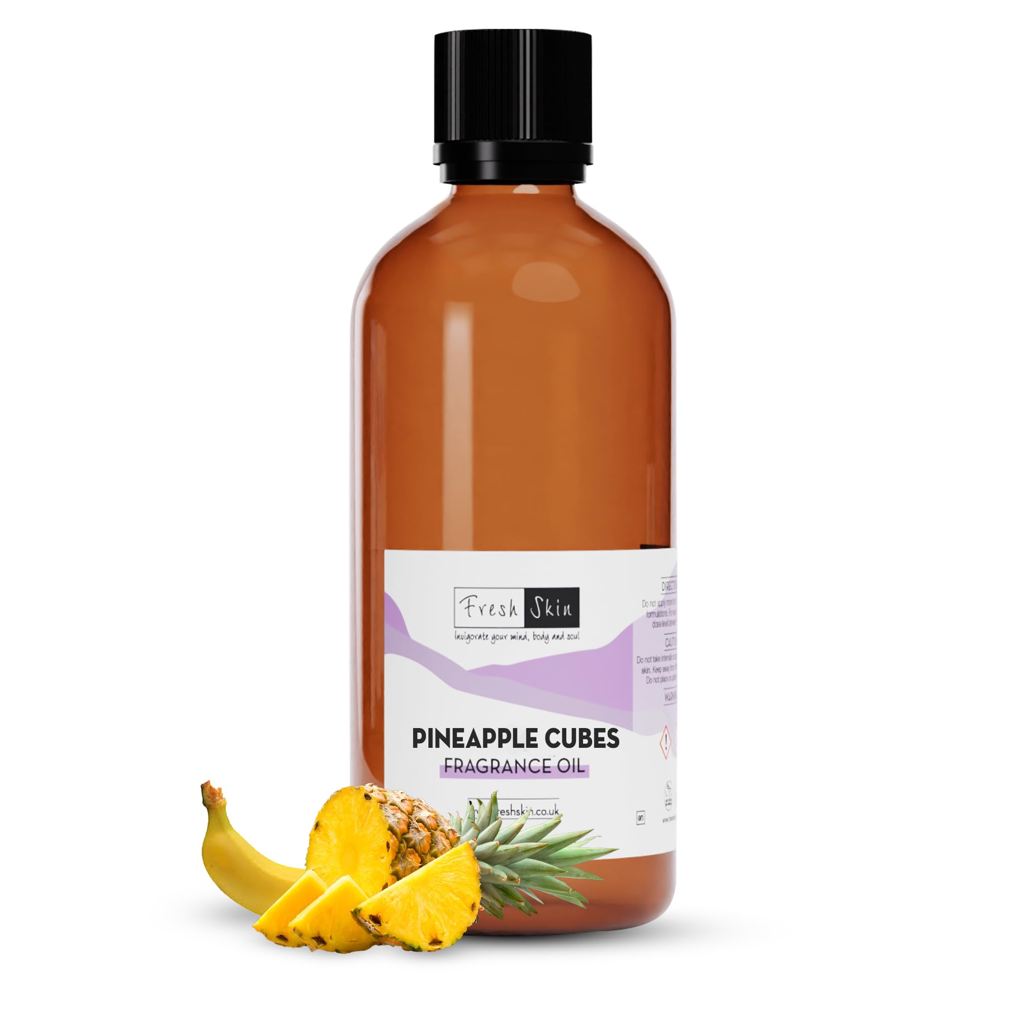 Freshskin Beauty LTD | Pineapple Cubes Fragrance Oil 100ml - Candles, Bath Bombs, Soap Making, Reed Diffusers & Wax Melts - Cosmetic Grade - Vegan Friendly - A Rich, Complex, & Long Lasting Scent!