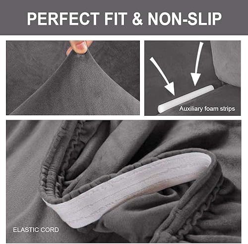 Miniatura 5 de FY FIBER HOUSE Funda de sofá para sofá de 2 cojines, funda de sofá biplaza para sofá biplaza, funda de terciopelo para sala de estar, protector