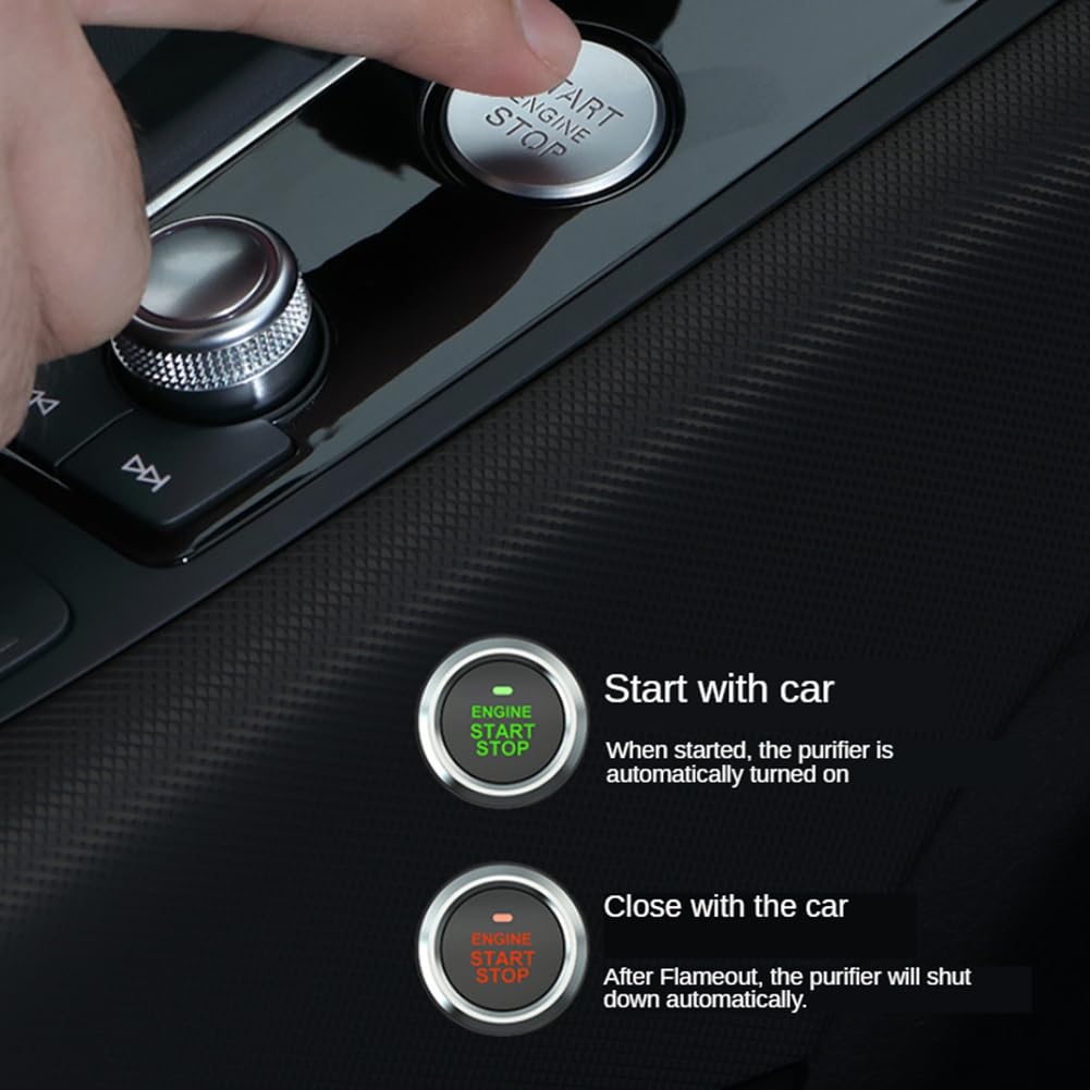 Purificador de Aire para AutomóVil Ionizador de Aire para AutomóVil Filtro HEPA Desodorante de Iones Negativos Solares Ambientador Generador de USB