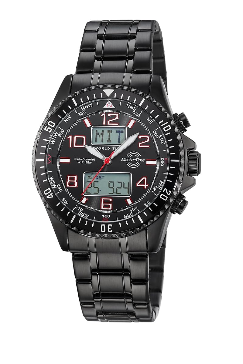 Master Time Funk Quarz Herren Uhr Analog-Digital mit Edelstahl Armband MTGA-10921-22M