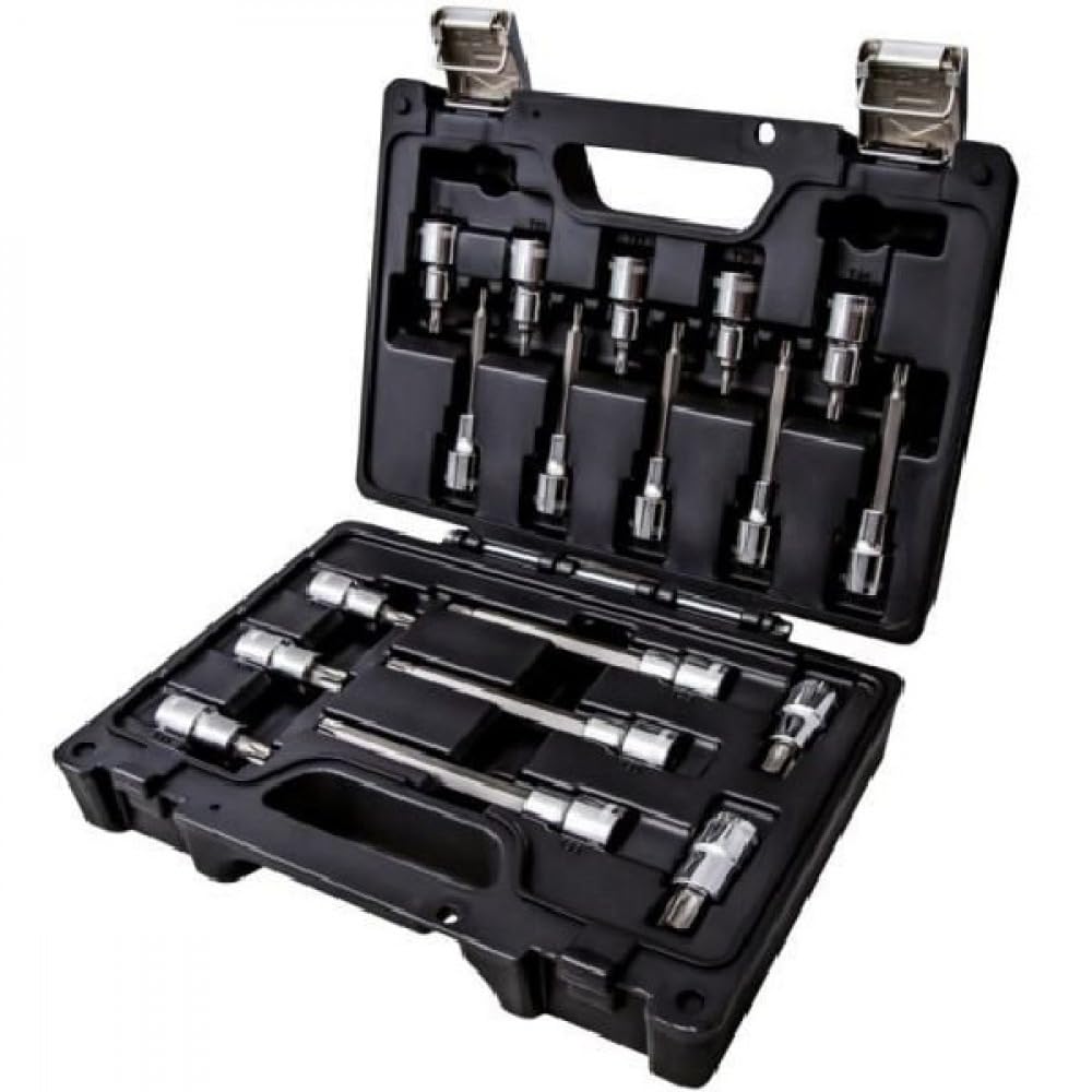 Beta - 923E-TX/C18 ​​Juego de 18 llaves de vaso para tornillos con huella Torx(R) en una cómoda y práctica caja de plástico, ideales para el mantenimiento general