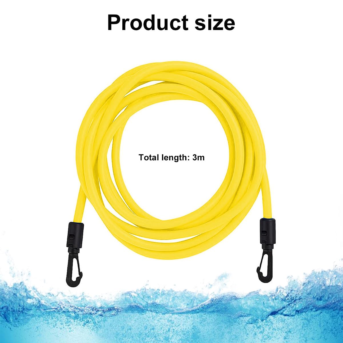 Schwimmgurt Für Pool,3 Meter Schwimmtrainer Gürtel,Schwimmwiderstand Gürtel,Schwimmhilfe Gurtel,Schwimmgurt Schwimmtrainer,Schwimmgürtel Für Pool Erwachsene,Für Widerstandstraining,Schwimm,Gelb
