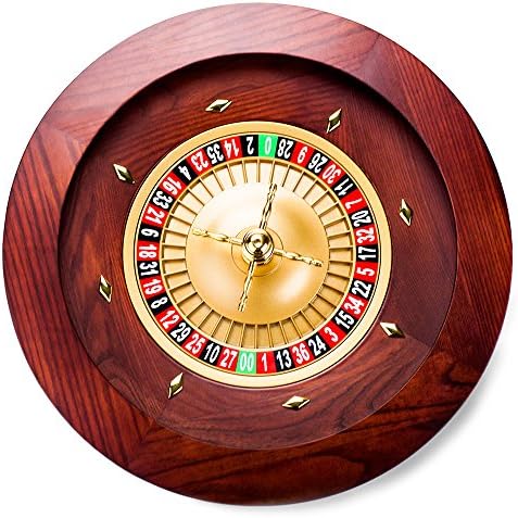 Poker Supplies 18 Inch Casino Grade Deluxe Wooden Mahogany Finish Roulette Wheel - Includes Bonus Marker and 2 Balls!