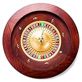 Poker Supplies 18 Inch Casino Grade Deluxe Wooden Mahogany Finish Roulette Wheel - Includes Bonus Ma