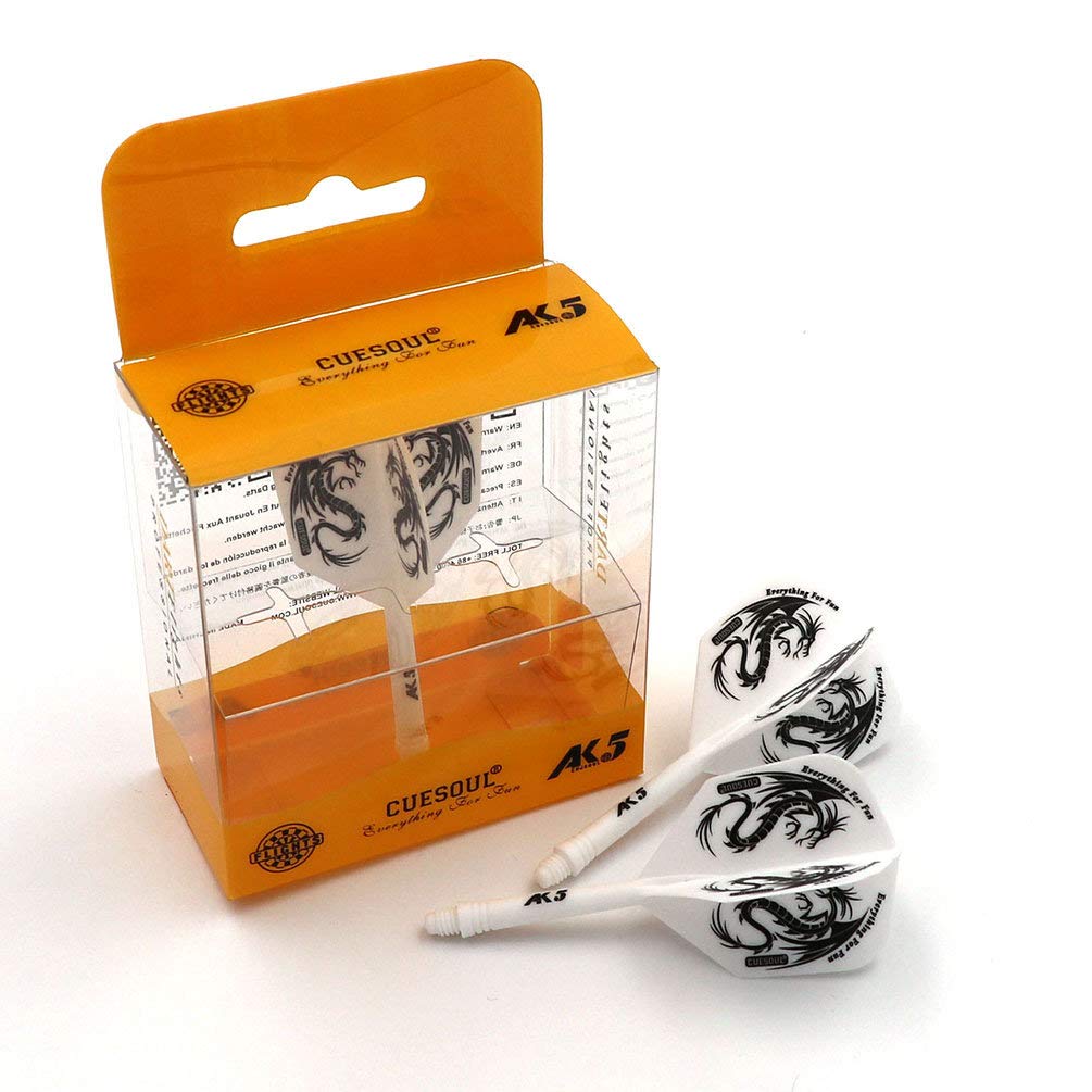 CUESOUL Rost Eje de dardo Integrado y Plumas estándar/lágrima de Pera/Forma Delgada con patrón Atractivo, Juego de 3 Piezas — view 6
