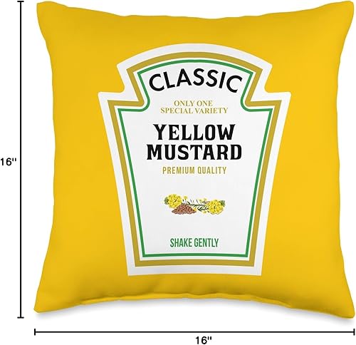 Miniatura 4 de Classic Condiment Matching Group Halloween Costume Yellow Mustard Lazy - Almohada para disfraz de Halloween, botella de miel, 16 x 16 pulgadas,