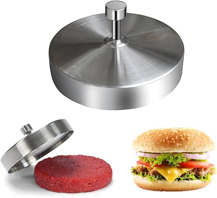 SOOSHOWStainless Steel Burger Press Hamburger Maker Non Stick Patty Mold Ideal for BBQ & Perfect Patties.Easy to Operate and Clean,Without Any Worries