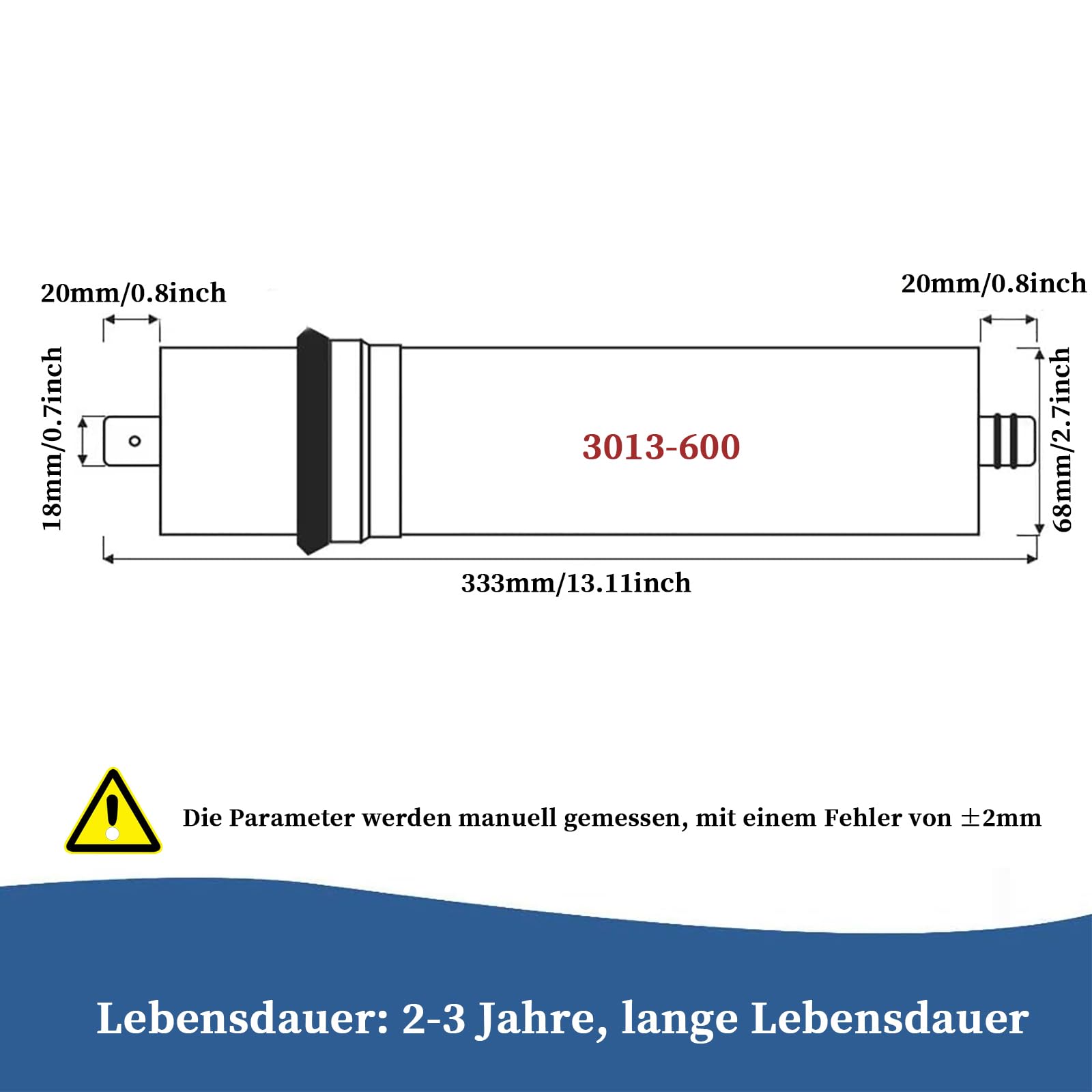 RO-Membrane 3013-600 GPD Umkehrosmose-Membran, Umkehrosmose-Membranelement für Heim, Ersatz für das Undersink Home Drinking RO Water Filtration System für Home Umkehrosmosewasserfilter, 2Pcs