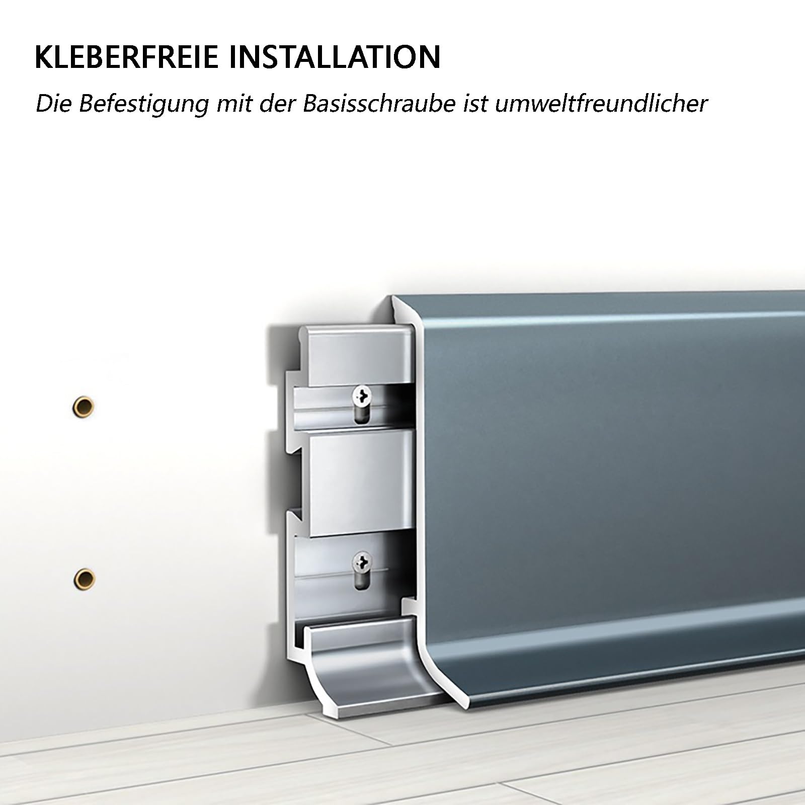 Rodapiés De 125cm (2 Piezas) De Aluminio Resistente Al Desgaste Y A La Luz | Perfiles De Esquina Decorativos De Alta Calidad Para Renovación De Interiores Elegantes - Ideal Para Casas Modernas