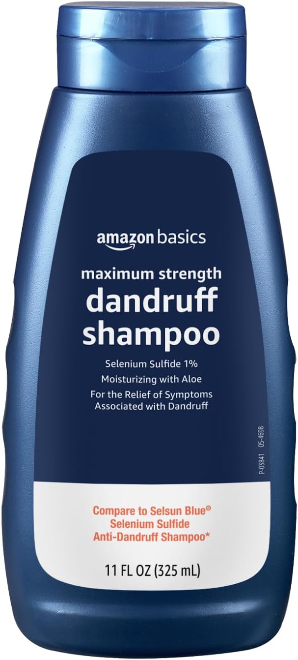 Amazon Basics Moisturizing Anti-Dandruff Shampoo, Maximum Strength with 1% Selenium Sulfide, 11 Fl Oz, Pack of 1