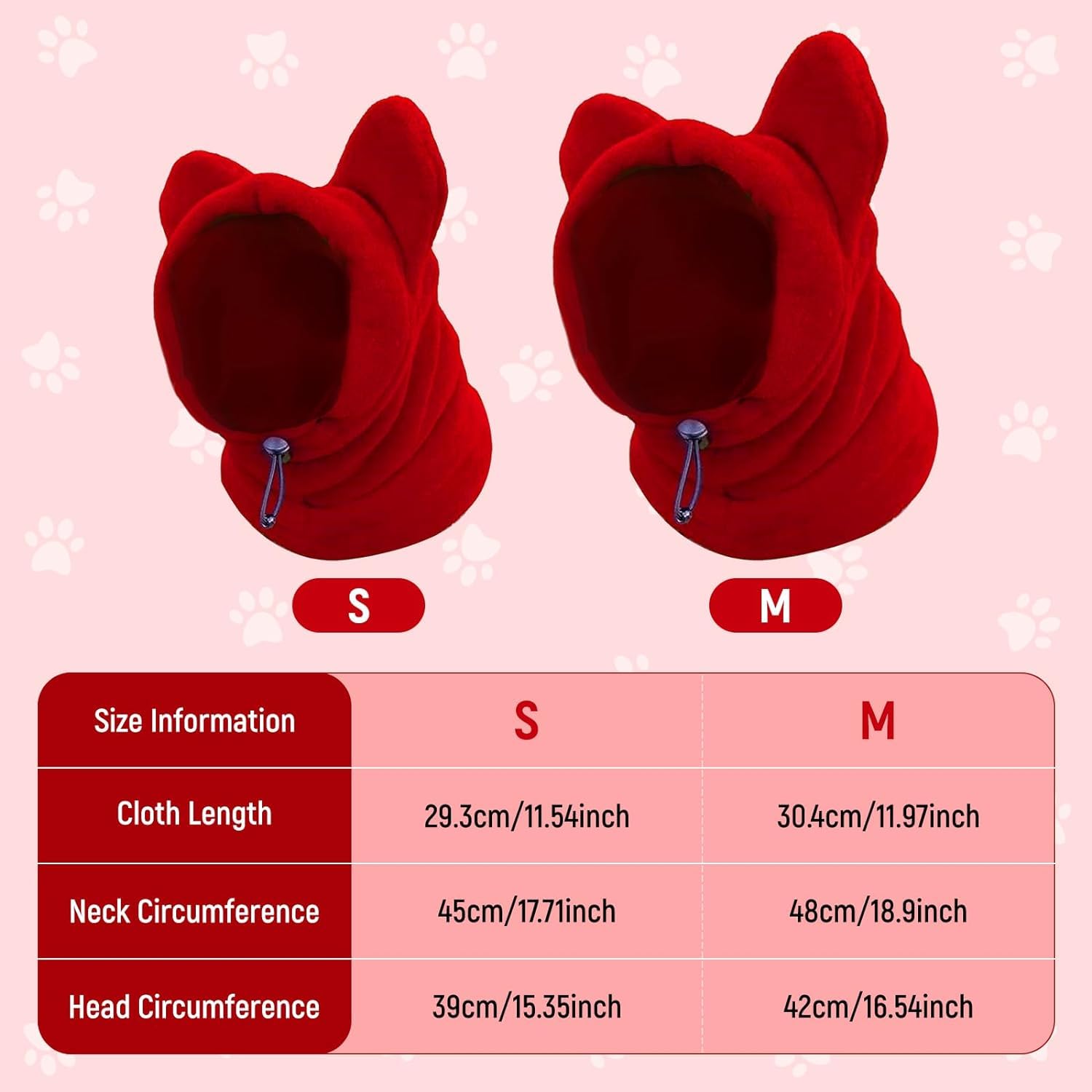 Leefasy Winter Pet Hats - Dog Hood Warm Hat Thickened Neck Warmer Scarf Ears Hoodie for Small Animal Medium to Large Dog Puppy Training?A Festive Red New Year Gift for Your Pets,M