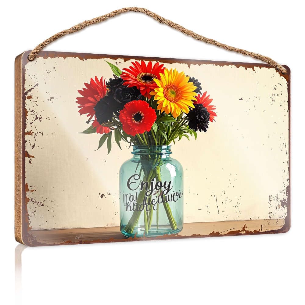 Bathroom Hanging Decor Enjoy Your Flowers. Boys Bedroom Decorations Front Porch Decor Ideas(23X35CM)
