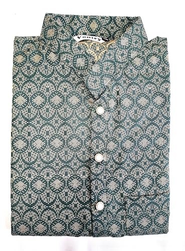 Image of Men Regular Full Sleeve Silk Cotton Kurta with Golden Pajama Set