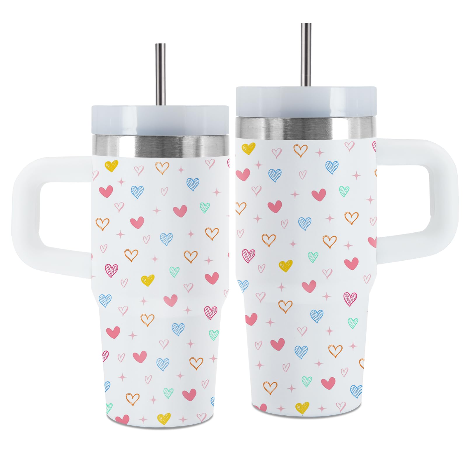 Vaso de corazón regalo de cumpleaños para hija e hijo con doble pared