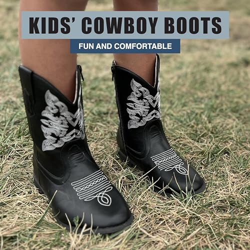 NORTY Unisex Little Kid Cowboy Boots for Girls and Boys - Stylish Faux Leather Cowboy Boots2