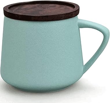 Habiba Drink Cup 400ML Coffee Mug, Large Ceramic Mug for Coffee Milk Tea, Multifunctional Reusable Drink Cup, Minimalist Style Coffee Cup with Lid Exquisite
