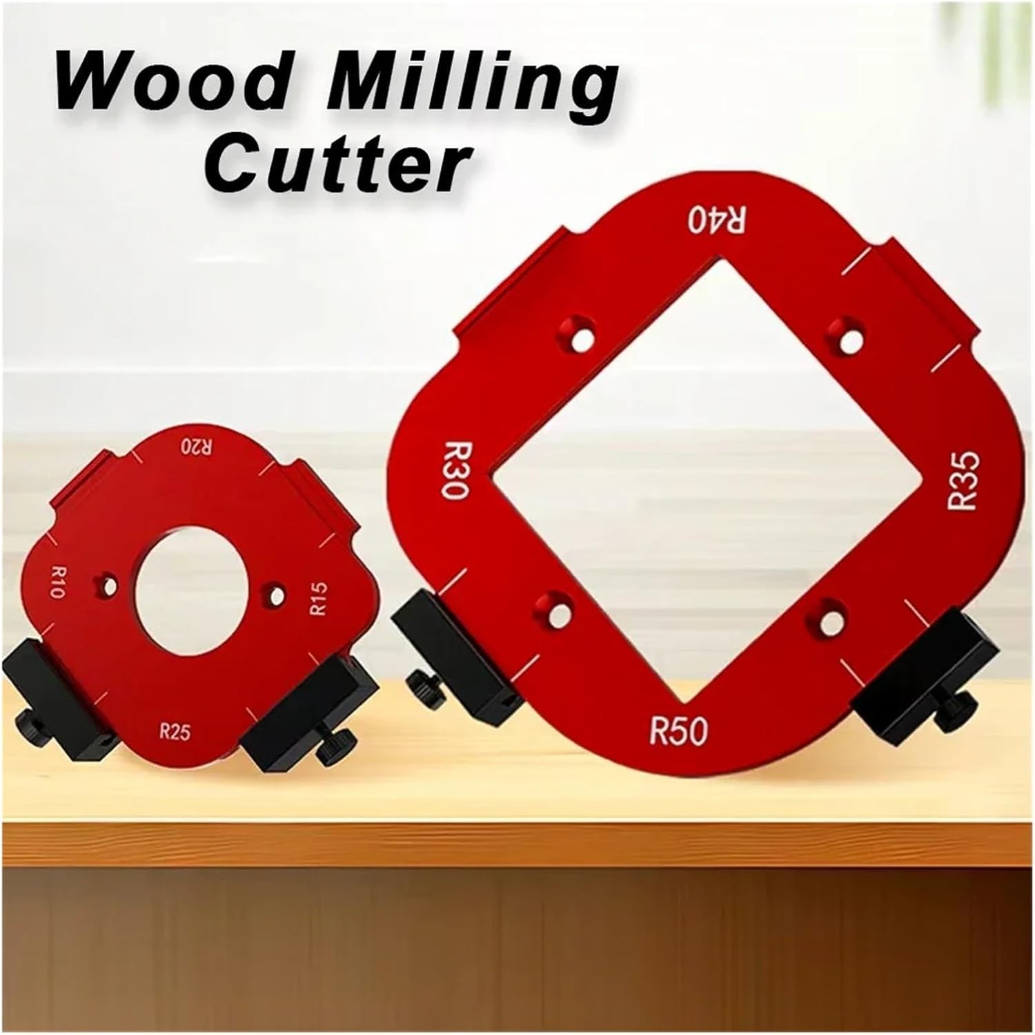 Router Corner Radius Template for Woodworking, Multifunctional Round Arc Corner Mould, Wooden Board Arc Cutting for Curved Cutting(30-50R)