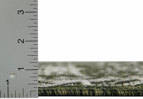 Miniatura 244 de Rugs.com Outdoor Aztec Collection Alfombra – 4 x 6 pies alfombra de tejido plano gris carbón perfecta para salas de estar, grandes comedores, planos