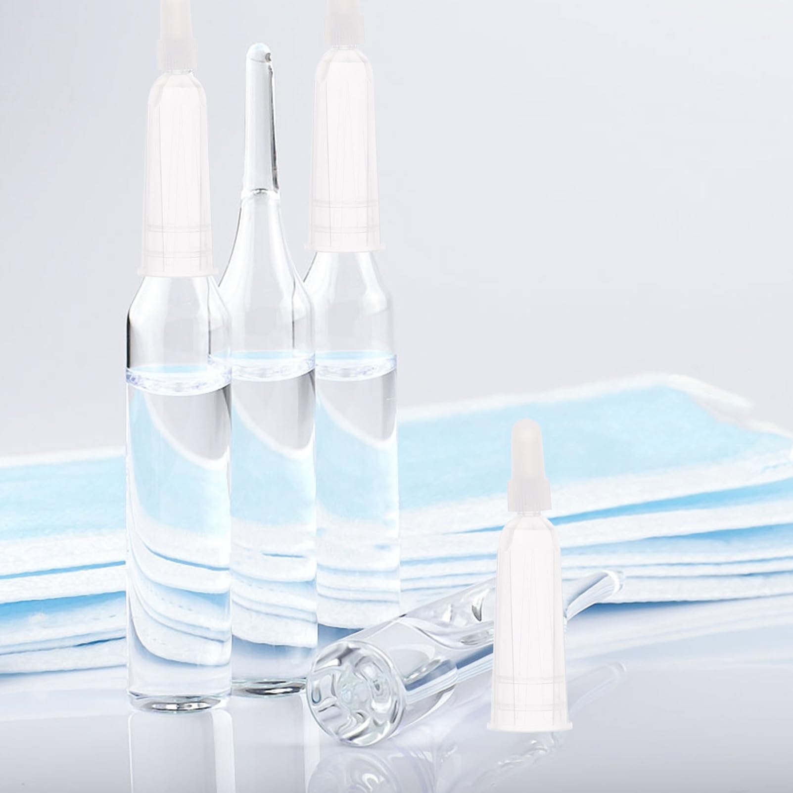 FOMIYES 10-Pack Ampule Opening Tools - Finger Protection Caps for 2ml Glass Vials, Safe Liquid Dispensing Toppers with Grip Texture - Medical and Lab Use