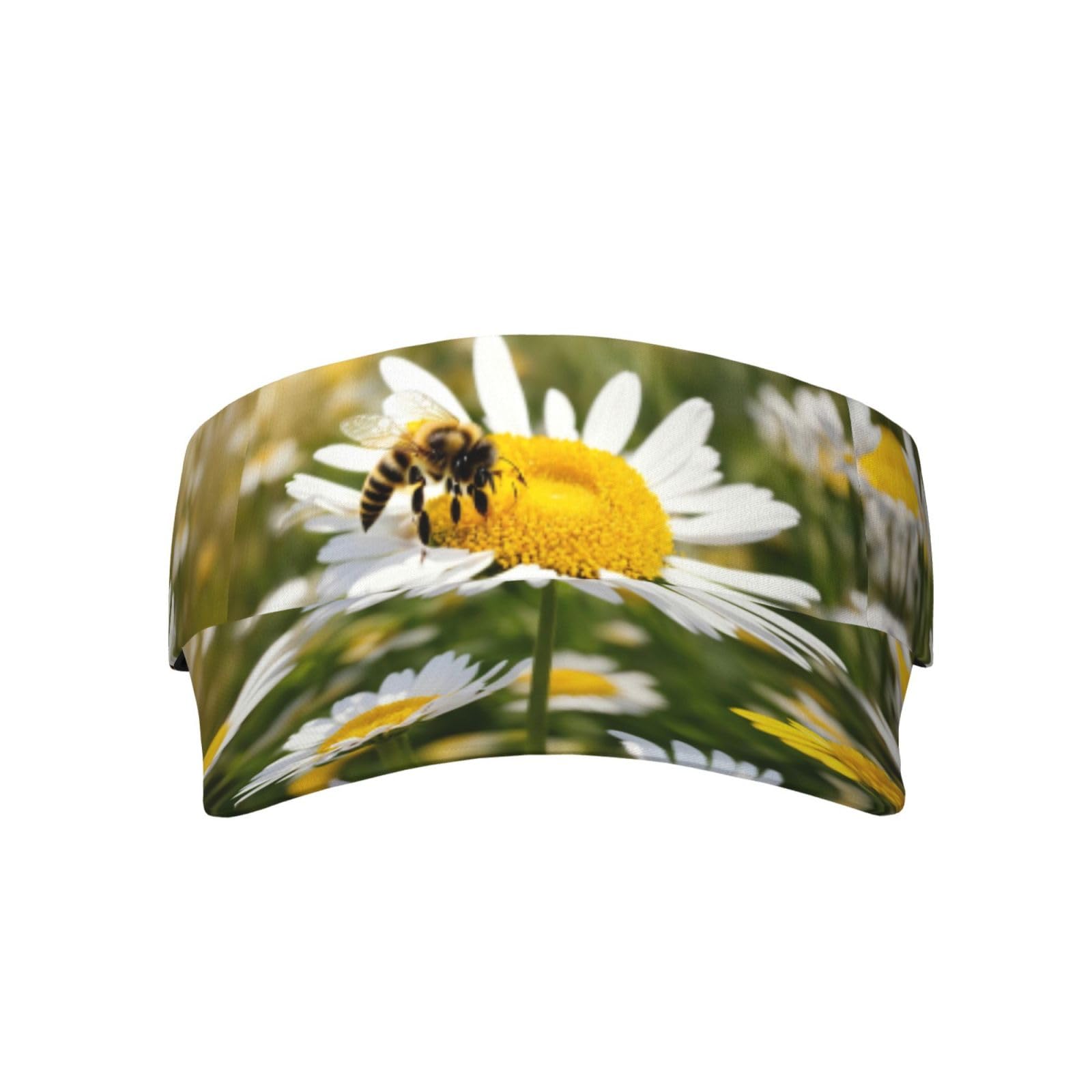 Mypiky Unisex Spring Daisy Flowers Print Adult Sunscreen Visor Cap Empty Top Baseball Cap Sun Hat Cap Sports Visor Hat For Men Women One Size