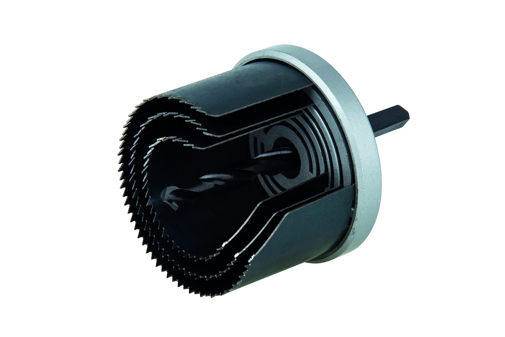 wolfcraft Standard Hole Saw Set 3 Pcs. With Metal Body I 8916000 I Saw with 3 quick-change blades, diameter 40, 54, 65 mm