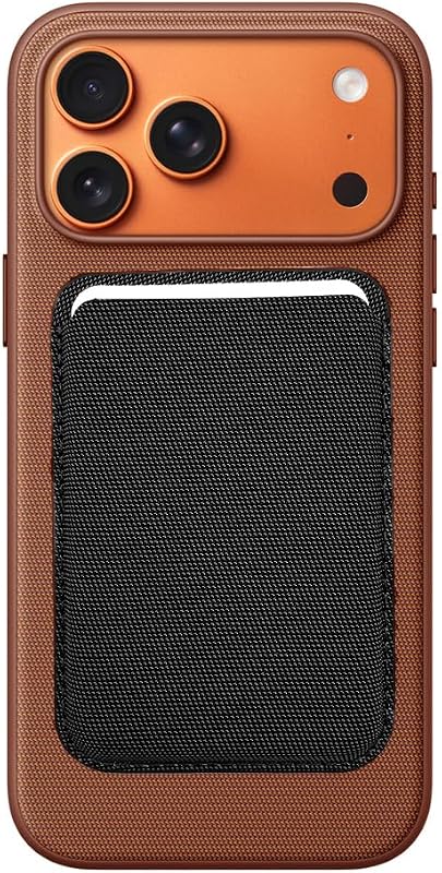 Woven Wallet Compatible with MagSafe Case - Matte Black | Holds 3 Credit Cards, Magnetic - Fits iPhone 17 Pro Max/Air/16 Pro/15 Plus/14/13/12 etc