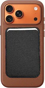 Woven Wallet Compatible with MagSafe Case - Matte Black | Holds 3 Credit Cards, Magnetic - Fits iPhone 17 Pro Max/Air/16 Pro/15 Plus/14/13/12 etc
