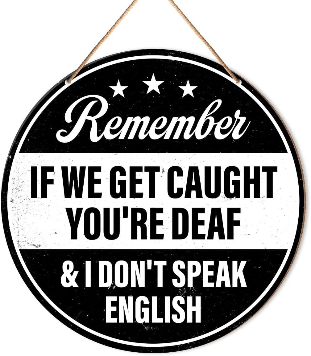 Funny Garage Wall Decor Signs for Workshop, Vintage Farmhouse Rustic Men Cave Home Office Basement Bar Hanging Sign Decoration, Gift for Mechanics Grandpa Dad Husband Men, Get Caught