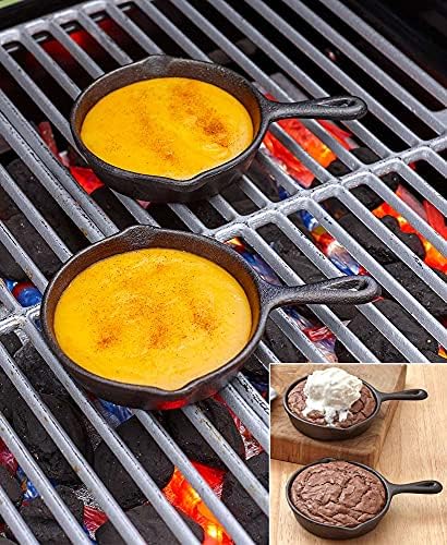 Mini Cast Iron Skillets for Single Dishes and Desserts - Set of 2