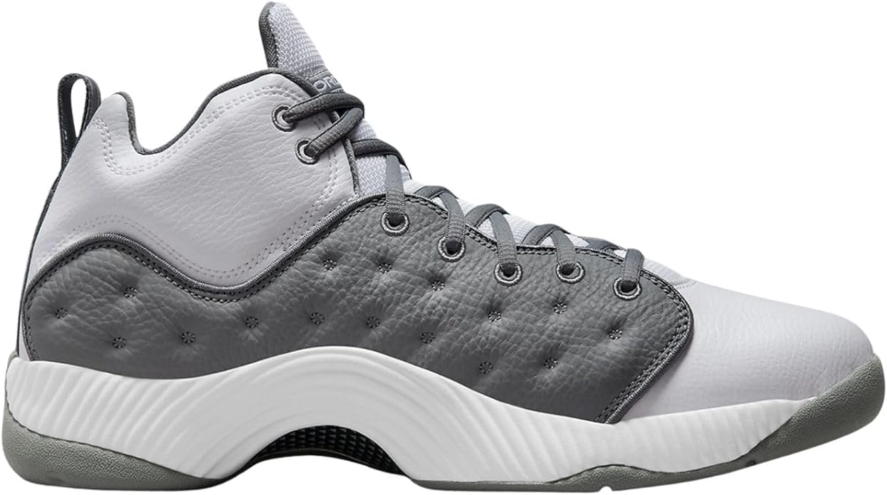 Nike Men's Jordan Jumpman Team II Basketball Shoe, White/Black/Cool Grey, 7.5 US