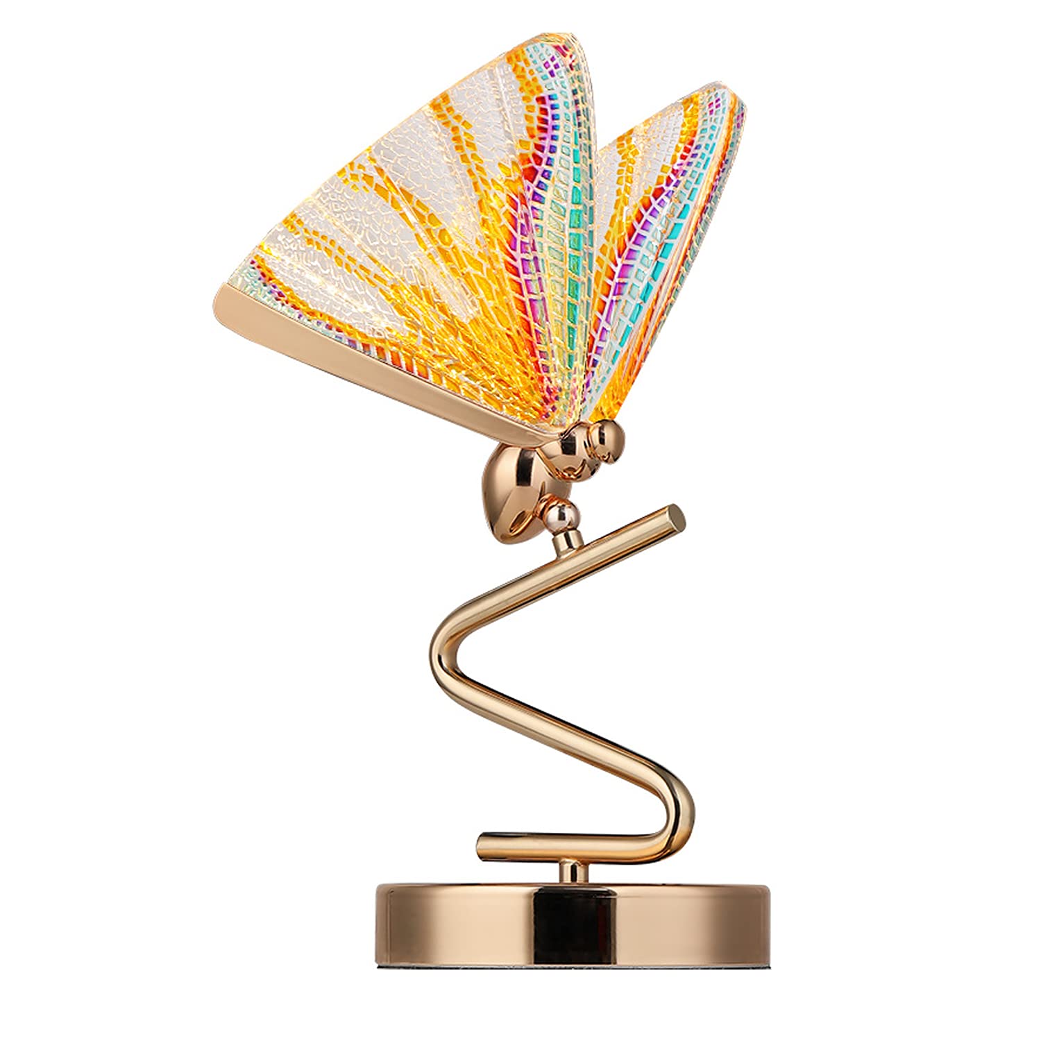 Metal Butterfly Luxury Acrylic Butterfly Table Lamp - Stained Glass Nordic Light with Neutral LED, Suitable for Living Room, Bedroom, Office Decoration